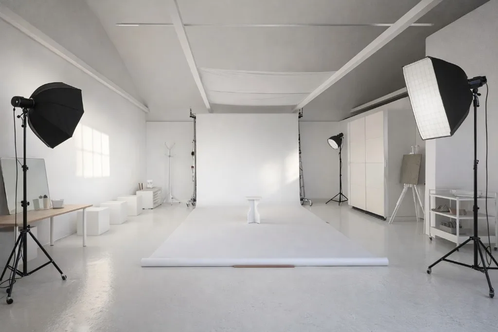 Overview of the studio set in Peccioli