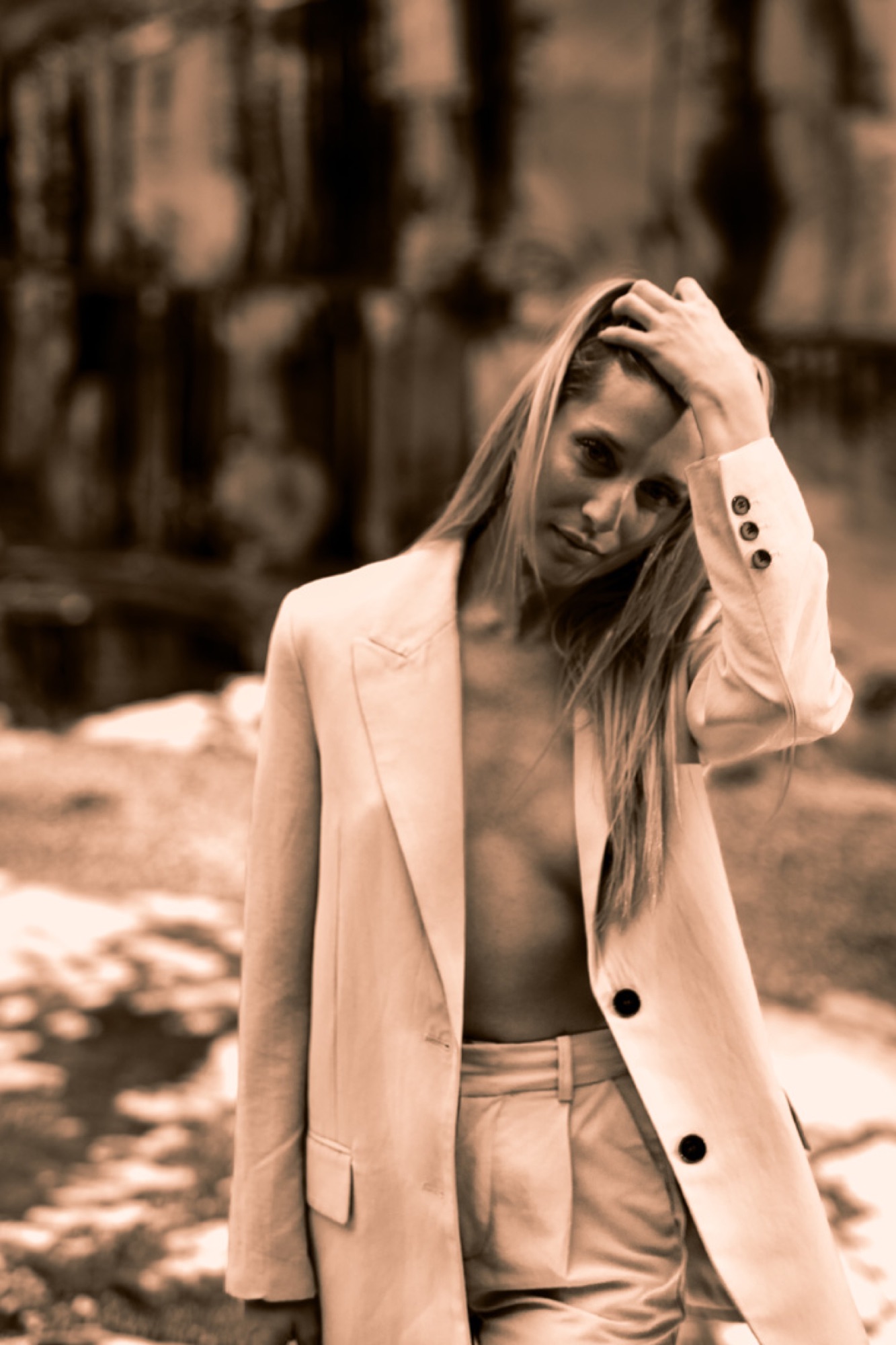 Model Forte dei Marmi Quarries, shooting, yellow, sepia, marble, cave, rocks, mountains, alpi apuane.